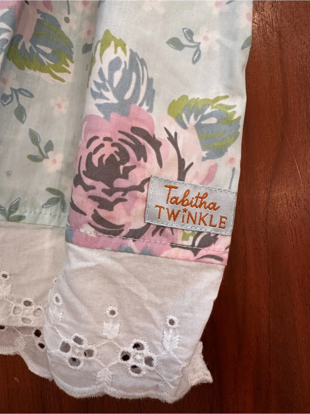 Tabitha Twinkle Floral Lace Trim Girls' Dress - Pink & Blue size 6/7